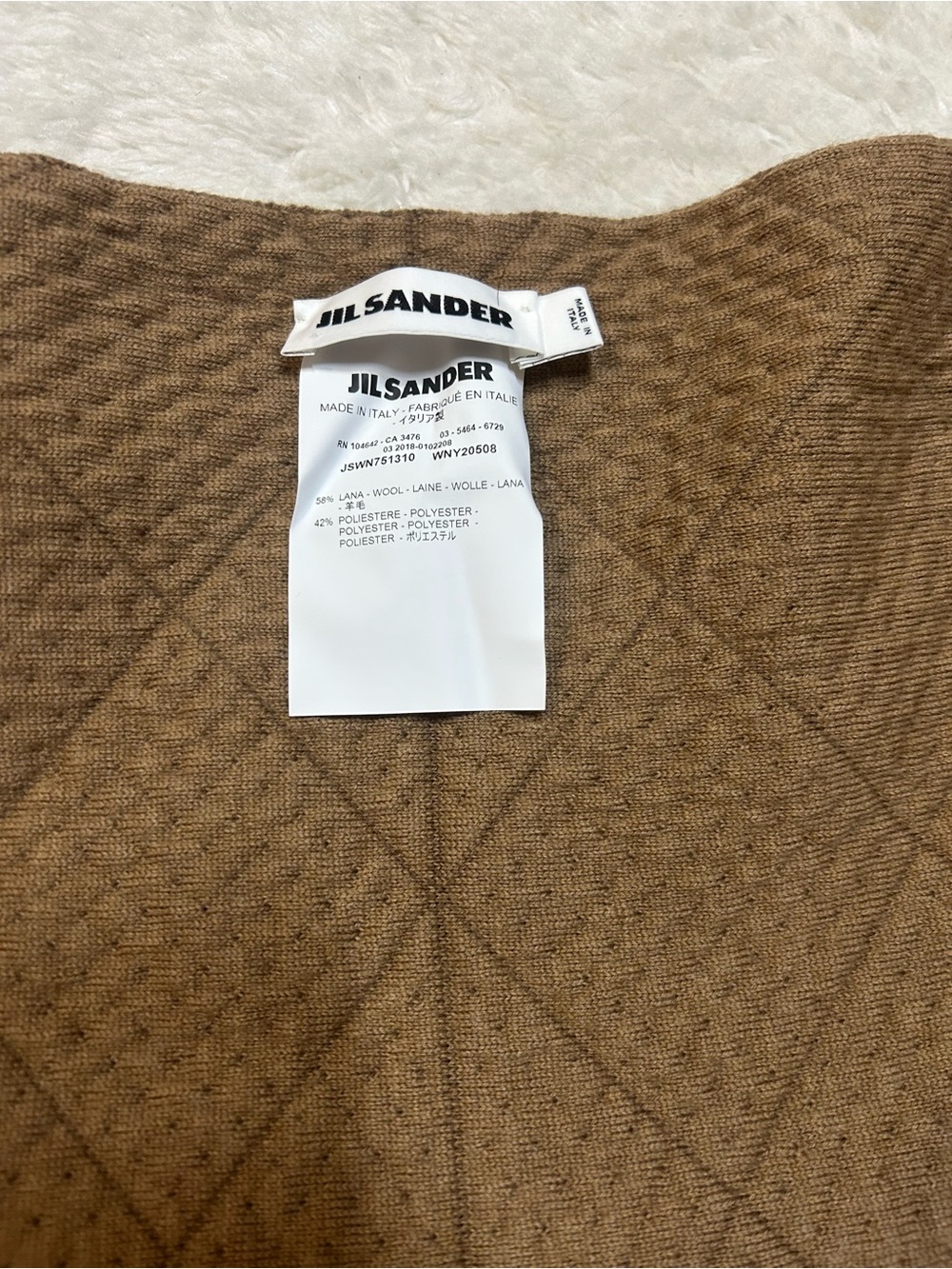 Jil Sander warm Brown Wool Blend scarf/shawl